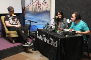 Pictured L-R (Andy "The Kid"  sit down and chats with, Max and Turrtle) {Photo Credit: Denim Dan}